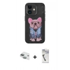 MARSİLYAN™- iPhone 11 Kılıf İz Minimal Koleksiyonu - Şeffaf Uv Polymer Nano Ekran Koruyucu + Pers Alüminyum Kamera Lens - YL