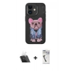 MARSİLYAN™- iPhone 11 Kılıf İz Minimal Koleksiyonu - Şeffaf Uv Polymer Nano Ekran Koruyucu + Kamera Lens Koruma Cam - SF