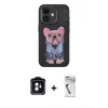 MARSİLYAN™- iPhone 11 Kılıf İz Minimal Koleksiyonu - Şeffaf Uv Polymer Nano Ekran Koruyucu + PVD Metal Kamera Lens - YL