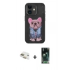 MARSİLYAN™- iPhone 11 Kılıf İz Minimal Koleksiyonu - Siyah 360 Mat Full Body Arka Koruyucu + Pers Alüminyum Kamera Lens - GD