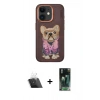 MARSİLYAN™- iPhone 11 Kılıf İz Minimal Koleksiyonu - Siyah 360 Mat Full Body Arka Koruyucu + Kamera Lens Koruma Cam - SF