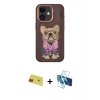 MARSİLYAN™- iPhone 11 Kılıf İz Minimal Koleksiyonu - Siyah 3D Antistatik Cam Ekran Koruyucu + Rainbow Kamera Lens Koruma Cam - KI
