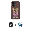 MARSİLYAN™- iPhone 11 Kılıf İz Minimal Koleksiyonu - Siyah 3D Antistatik Cam Ekran Koruyucu + PVD Metal Kamera Lens - MI