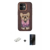 MARSİLYAN™- iPhone 11 Kılıf İz Minimal Koleksiyonu - Siyah 3D Antistatik Hayalet Cam Ekran Koruyucu + Renkli Kamera Lens Koruma Cam - SI