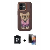 MARSİLYAN™- iPhone 11 Kılıf İz Minimal Koleksiyonu - Siyah 3D Antistatik Mat Seramik Nano Ekran Koruyucu + PVD Metal Kamera Lens - SH