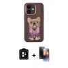 MARSİLYAN™- iPhone 11 Kılıf İz Minimal Koleksiyonu - Siyah 3D Antistatik Mat Seramik Nano Ekran Koruyucu + PVD Metal Kamera Lens - TU