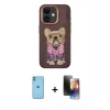 MARSİLYAN™- iPhone 11 Kılıf İz Minimal Koleksiyonu - Siyah 3D Antistatik Mat Seramik Nano Ekran Koruyucu + Neon Fosforlu Kamera Lens - YL