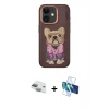 MARSİLYAN™- iPhone 11 Kılıf İz Minimal Koleksiyonu - Siyah 3D Antistatik Seramik Nano Ekran Koruyucu + Pers Alüminyum Kamera Lens - YL