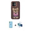 MARSİLYAN™- iPhone 11 Kılıf İz Minimal Koleksiyonu - Siyah 3D Antistatik Seramik Nano Ekran Koruyucu + Neon Fosforlu Kamera Lens - YL