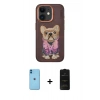 MARSİLYAN™- iPhone 11 Kılıf İz Minimal Koleksiyonu - Siyah 6D Antistatik Mat Seramik Hayalet Nano Ekran Koruyucu + Neon Fosforlu Kamera Lens - MI