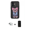 MARSİLYAN™- iPhone 11 Kılıf İz Minimal Koleksiyonu - Siyah 6D Antistatik Mat Seramik Hayalet Nano Ekran Koruyucu + Pers Alüminyum Kamera Lens - YL