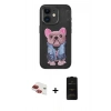 MARSİLYAN™- iPhone 11 Kılıf İz Minimal Koleksiyonu - Siyah 6D Antistatik Mat Seramik Hayalet Nano Ekran Koruyucu + Pers Alüminyum Kamera Lens - KI