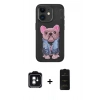 MARSİLYAN™- iPhone 11 Kılıf İz Minimal Koleksiyonu - Siyah 6D Antistatik Mat Seramik Hayalet Nano Ekran Koruyucu + PVD Metal Kamera Lens - YL