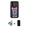 MARSİLYAN™- iPhone 11 Kılıf İz Minimal Koleksiyonu - Siyah 6D Antistatik Mat Seramik Hayalet Nano Ekran Koruyucu + Raze Metal Kamera Lens - KI