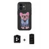 MARSİLYAN™- iPhone 11 Kılıf İz Minimal Koleksiyonu - Siyah 6D Antistatik Mat Seramik Hayalet Nano Ekran Koruyucu + PVD Metal Kamera Lens - TU
