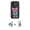 MARSİLYAN™- iPhone 11 Kılıf İz Minimal Koleksiyonu - Siyah 6D Mat Seramik Hayalet Nano Ekran Koruyucu + Raze Metal Kamera Lens - MI