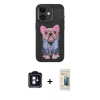 MARSİLYAN™- iPhone 11 Kılıf İz Minimal Koleksiyonu - Siyah 6D Mat Seramik Hayalet Nano Ekran Koruyucu + PVD Metal Kamera Lens - MI