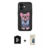 MARSİLYAN™- iPhone 11 Kılıf İz Minimal Koleksiyonu - Siyah 6D Mat Seramik Hayalet Nano Ekran Koruyucu + PVD Metal Kamera Lens - TU