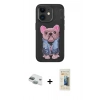 MARSİLYAN™- iPhone 11 Kılıf İz Minimal Koleksiyonu - Siyah 6D Mat Seramik Hayalet Nano Ekran Koruyucu + Pers Alüminyum Kamera Lens - YL