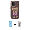 MARSİLYAN™- iPhone 11 Kılıf İz Minimal Koleksiyonu - Siyah Bilvis 3D Cam Ekran Koruyucu + Neon Fosforlu Kamera Lens - MI