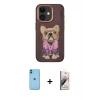 MARSİLYAN™- iPhone 11 Kılıf İz Minimal Koleksiyonu - Siyah Bilvis 3D Mat Cam Ekran Koruyucu + Neon Fosforlu Kamera Lens - MI
