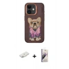 MARSİLYAN™- iPhone 11 Kılıf İz Minimal Koleksiyonu - Siyah Bilvis 3D Mat Cam Ekran Koruyucu + Renkli Kamera Lens Koruma Cam - PE