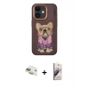 MARSİLYAN™- iPhone 11 Kılıf İz Minimal Koleksiyonu - Siyah Bilvis 3D Mat Cam Ekran Koruyucu + Pers Alüminyum Kamera Lens - GD