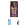 MARSİLYAN™- iPhone 11 Kılıf İz Minimal Koleksiyonu - Siyah Bilvis 3D Mat Cam Ekran Koruyucu + Neon Fosforlu Kamera Lens - TU