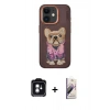 MARSİLYAN™- iPhone 11 Kılıf İz Minimal Koleksiyonu - Siyah Bilvis 3D Mat Cam Ekran Koruyucu + PVD Metal Kamera Lens - YL