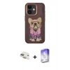 MARSİLYAN™- iPhone 11 Kılıf İz Minimal Koleksiyonu - Siyah Bilvis 5in1 3D Magic Cam Ekran Koruyucu + Gold Pers Alüminyum Kamera Lens