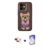 MARSİLYAN™- iPhone 11 Kılıf İz Minimal Koleksiyonu - Siyah Bilvis 5in1 3D Magic Cam Ekran Koruyucu + Kırmızı Pers Alüminyum Kamera Lens