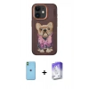 MARSİLYAN™- iPhone 11 Kılıf İz Minimal Koleksiyonu - Siyah Bilvis 5in1 3D Magic Cam Ekran Koruyucu + Neon Fosforlu Kamera Lens - YL
