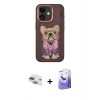 MARSİLYAN™- iPhone 11 Kılıf İz Minimal Koleksiyonu - Siyah Bilvis 5in1 5D Magic Hayalet Cam Ekran Koruyucu + Pers Alüminyum Kamera Lens - YL