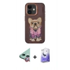 MARSİLYAN™- iPhone 11 Kılıf İz Minimal Koleksiyonu - Siyah Bilvis 5in1 5D Magic Hayalet Cam Ekran Koruyucu + Raze Metal Kamera Lens - KI