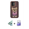 MARSİLYAN™- iPhone 11 Kılıf İz Minimal Koleksiyonu - Siyah Bilvis 5in1 5D Magic Hayalet Cam Ekran Koruyucu + Raze Metal Kamera Lens - MI