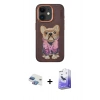 MARSİLYAN™- iPhone 11 Kılıf İz Minimal Koleksiyonu - Siyah Bilvis 5in1 5D Magic Hayalet Cam Ekran Koruyucu + Pers Alüminyum Kamera Lens - GI