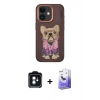 MARSİLYAN™- iPhone 11 Kılıf İz Minimal Koleksiyonu - Siyah Bilvis 5in1 5D Magic Hayalet Cam Ekran Koruyucu + PVD Metal Kamera Lens - YL