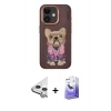 MARSİLYAN™- iPhone 11 Kılıf İz Minimal Koleksiyonu - Siyah Bilvis 5in1 5D Magic Hayalet Cam Ekran Koruyucu + Raze Metal Kamera Lens - GS
