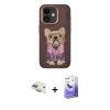 MARSİLYAN™- iPhone 11 Kılıf İz Minimal Koleksiyonu - Siyah Bilvis 5in1 5D Magic Hayalet Cam Ekran Koruyucu + Pers Alüminyum Kamera Lens - GD