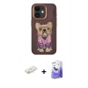 MARSİLYAN™- iPhone 11 Kılıf İz Minimal Koleksiyonu - Siyah Bilvis 5in1 5D Magic Hayalet Cam Ekran Koruyucu + Renkli Kamera Lens Koruma Cam - SI