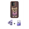 MARSİLYAN™- iPhone 11 Kılıf İz Minimal Koleksiyonu - Siyah Bilvis 5in1 5D Magic Hayalet Cam Ekran Koruyucu + Raze Metal Kamera Lens - MR