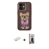 MARSİLYAN™- iPhone 11 Kılıf İz Minimal Koleksiyonu - Siyah Bilvis Hayalet Cam Ekran Koruyucu + Renkli Kamera Lens Koruma Cam - SI
