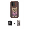 MARSİLYAN™- iPhone 11 Kılıf İz Minimal Koleksiyonu - Siyah Bilvis Hayalet Cam Ekran Koruyucu + PVD Metal Kamera Lens - TU