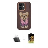 MARSİLYAN™- iPhone 11 Kılıf İz Minimal Koleksiyonu - Siyah Buffer Cam Ekran Koruyucu + Kamera Lens Koruma Cam - SF