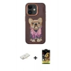 MARSİLYAN™- iPhone 11 Kılıf İz Minimal Koleksiyonu - Siyah Buffer Cam Ekran Koruyucu + Renkli Kamera Lens Koruma Cam - SI