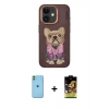 MARSİLYAN™- iPhone 11 Kılıf İz Minimal Koleksiyonu - Siyah Buffer Cam Ekran Koruyucu + Yeşil Neon Fosforlu Kamera Lens