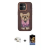 MARSİLYAN™- iPhone 11 Kılıf İz Minimal Koleksiyonu - Siyah Buffer Hayalet Cam Ekran Koruyucu + Gold Pers Alüminyum Kamera Lens
