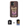 MARSİLYAN™- iPhone 11 Kılıf İz Minimal Koleksiyonu - Siyah Buffer Hayalet Cam Ekran Koruyucu + PVD Metal Kamera Lens - TU