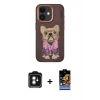 MARSİLYAN™- iPhone 11 Kılıf İz Minimal Koleksiyonu - Siyah Buffer Hayalet Cam Ekran Koruyucu + PVD Metal Kamera Lens - MI