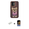 MARSİLYAN™- iPhone 11 Kılıf İz Minimal Koleksiyonu - Siyah Buffer Hayalet Cam Ekran Koruyucu + Renkli Kamera Lens Koruma Cam - SI